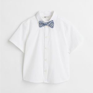 New shirt and bow tie 3-4T white